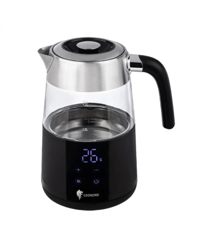Чайник электрический 1,7л 1850-2200Вт LE-1525 сенсор стекло/пластик черный Leonord
