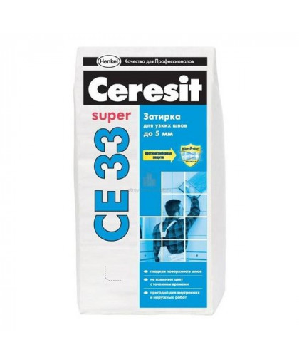 Затирка CERESIT СЕ 33 Белый 5кг Затирка CERESIT СЕ 33 Белый 5кг