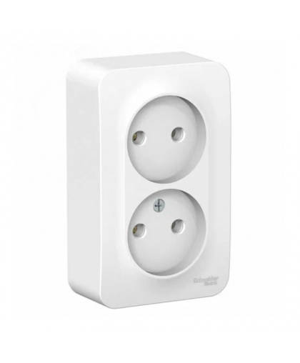 Розетка BLANCA наружная двойная без заземл. без шторок 16А, 250В алюминий Розетка BLANCA наружная двойная без заземл. без шторок 16А, 250В алюминий