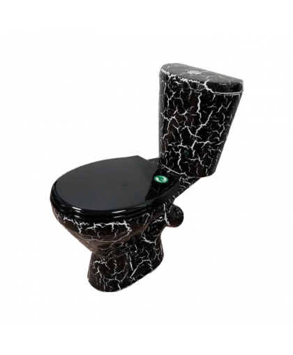 Унитаз-компакт "Элегант" черный кракелюр (косой выпуск, нижний подвод воды) г.Киров