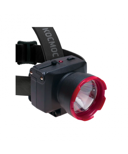 Фонарь светодиод. аккум. налобный LED 2 реж. 1Вт КОСМОС