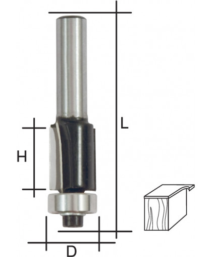 Фреза кромочная прямая DxHxL=8*20*68мм