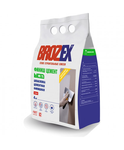 Смесь шпаклевочная BROZEX WR75 Финиш Цемент 4кг
