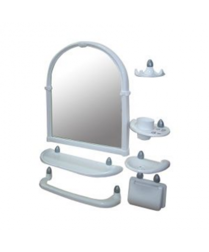 Набор в ванну зеркальный "Олимпия" 7 предметов белый