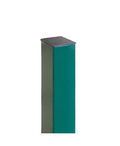 Столб 2,0м RAL 6005 (зеленый) 60*40*1,2мм без отв. под бетон цинк полимер. с заглушкой