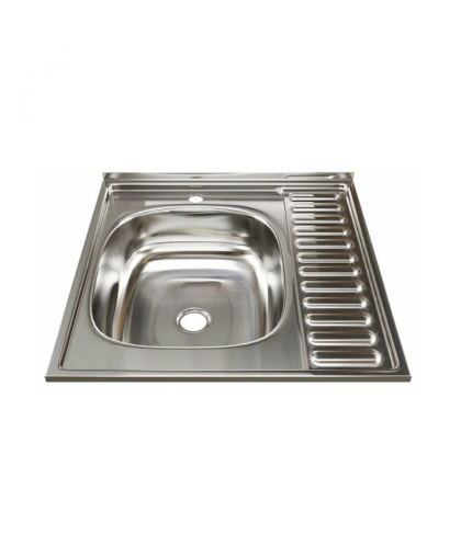 Мойка нерж. накладная 0,4*600*600*160мм левая вып. 1 1/2" MIXLINE