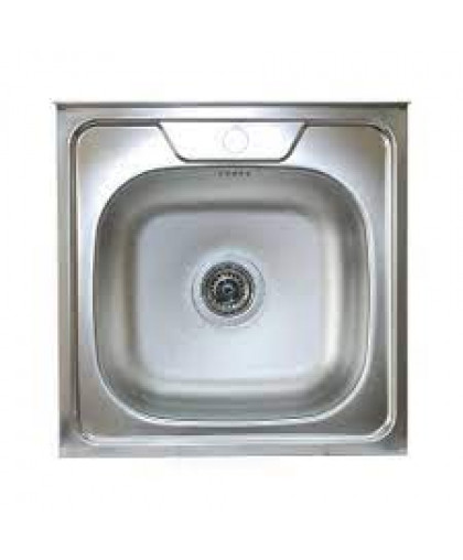 Мойка нерж. накладная 0,6мм 500*500*160мм выпуск 3 1/2" с сифоном MIXLINE