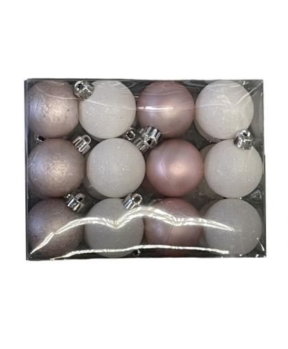Набор шаров 40мм 24шт белый/розовый 2210 Набор шаров 40мм 24шт белый/розовый 2210