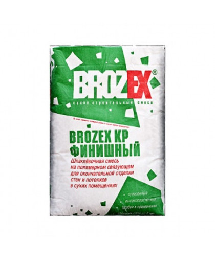 Смесь шпаклевочная полимерная BROZEX КР финишная WR 650 для стен супербелая 20кг