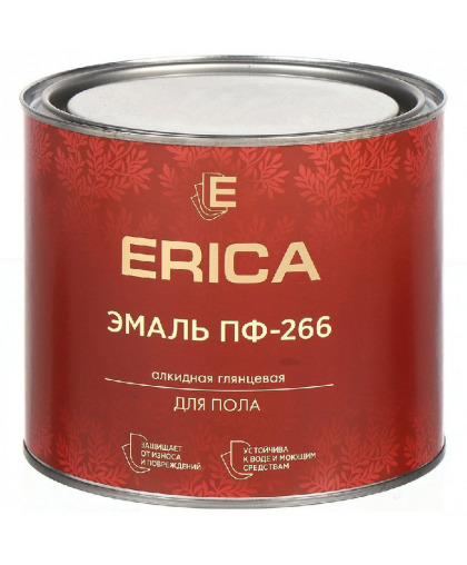 Эмаль ПФ-266 ERICA  золотисто-коричневая 1,8кг