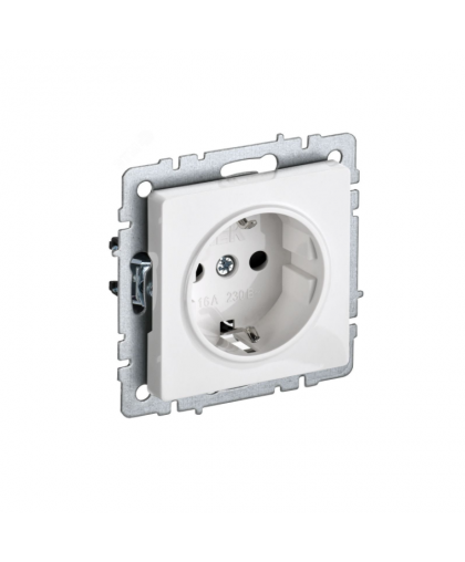 Розетка c/з 16А РС11-1-0-БрБ белый BRITE IEK Розетка c/з 16А РС11-1-0-БрБ белый BRITE IEK