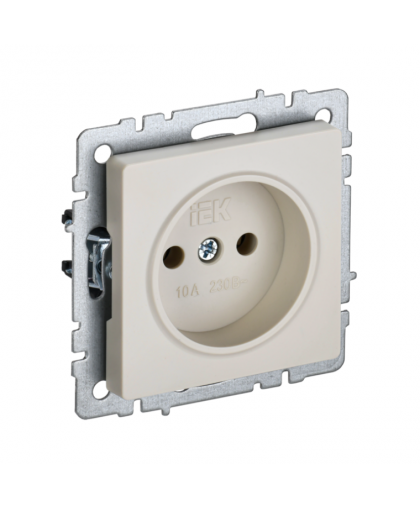 Розетка c/з 16А РС11-1-0-БрКр бежевый BRITE IEK