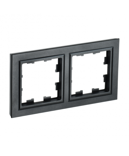 Рамка 2 поста РУ-2-БрЧ черный BRITE IEK
