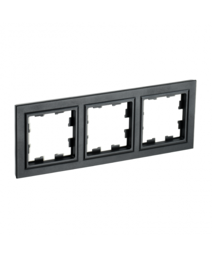 Рамка 3 поста РУ-3-БрЧ черный BRITE IEK
