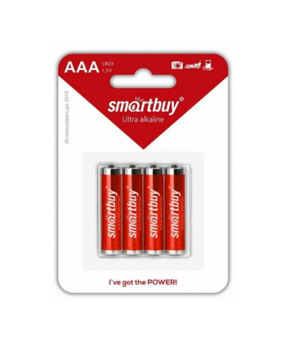 Элемент питания Smartbuy LR03 алкалиновая 4шт