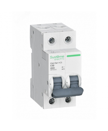 Выключатель автоматический двухполюсный 32А С 4.5kA 230B City9 Set Systeme Electric