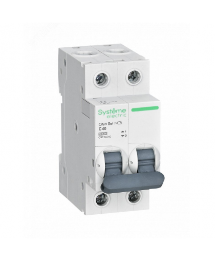 Выключатель автоматический двухполюсный 40А С 4.5kA 230B City9 Set Systeme Electric