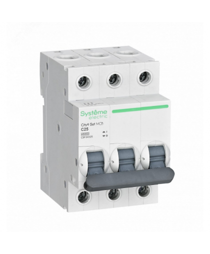 Выключатель автоматический трехполюсный 25А С 4.5kA 400B City9 Set Systeme Electric