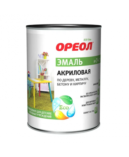 Эмаль акриловая "Ореол" черная 1,0кг (Ростов-на-дону)