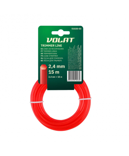 Леска д2,4мм*15м шестигр.сечение ВОЛАТ 51020-03