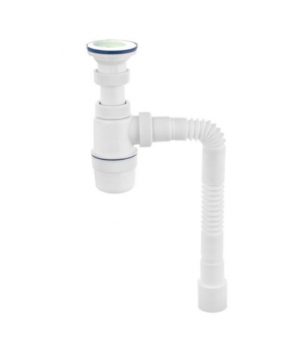 Сифон для кухни 1 1/2"*40 с гибкой трубой 40*40/50 пласт.реш.винт 60мм AquaKratos Сифон для кухни 1 1/2"*40 с гибкой трубой 40*40/50 пласт.реш.винт 60мм AquaKratos