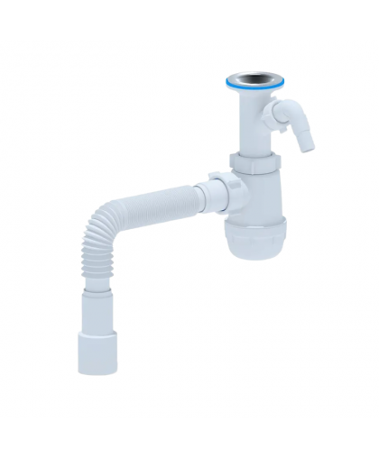 Сифон для кухни 1 1/2"*40 с гиб.тр. г/т 40*40/50 отв. для с/м винт 80мм А2015 AquaKratos Сифон для кухни 1 1/2"*40 с гиб.тр. г/т 40*40/50 отв. для с/м винт 80мм А2015 AquaKratos