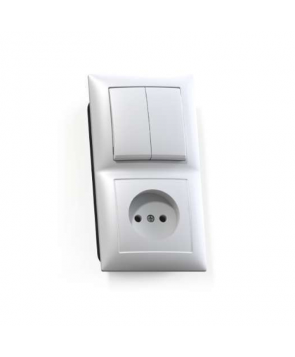 Блок комб. СП 2кл. выкл. + розетка б/з БКВР-409 СЕЛЕНА Кунцево Блок комб. СП 2кл. выкл. + розетка б/з БКВР-409 СЕЛЕНА Кунцево