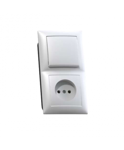 Блок комб. СП 1кл. выкл. + розетка б/з БКВР-408 СЕЛЕНА Кунцево Блок комб. СП 1кл. выкл. + розетка б/з БКВР-408 СЕЛЕНА Кунцево