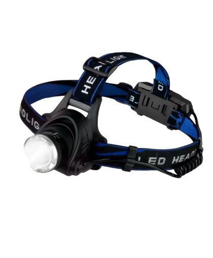 Фонарь налобный аккумуляторный VKL-FL-302 1LED 5W+1COB 3W 3 режима с ZOOM (2400мАч) алюм.корпус VKL