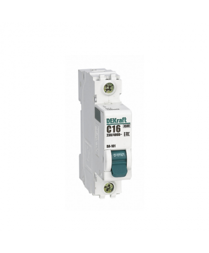 Выключатель автоматический ВА-101 1Р 16А С 4,5кА DEKraft Выключатель автоматический ВА-101 1Р 16А С 4,5кА DEKraft
