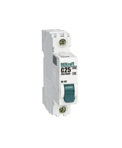 Выключатель автоматический ВА-101 1Р 25А С 4,5кА DEKraft Выключатель автоматический ВА-101 1Р 25А С 4,5кА DEKraft