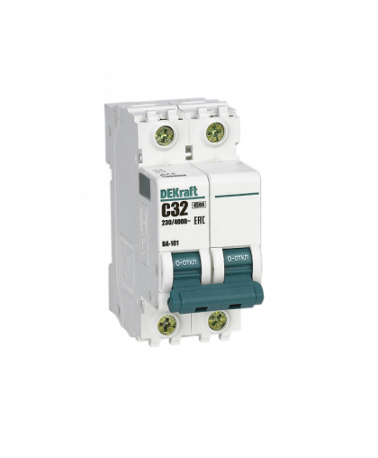 Выключатель автоматический ВА-101 2Р 32А С 4,5кА DEKraft Выключатель автоматический ВА-101 2Р 32А С 4,5кА DEKraft