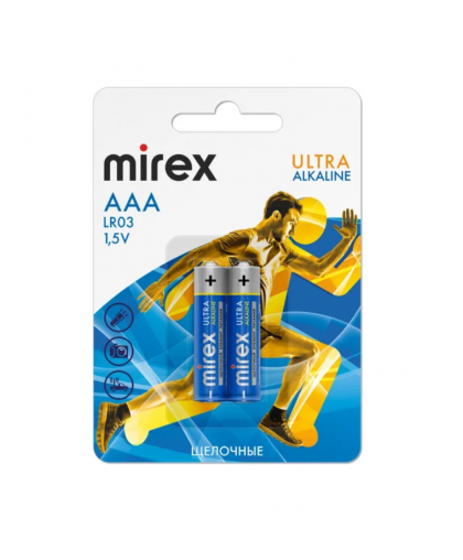Элемент питания алкалиновая LR03 AAA MIREX (2шт)
