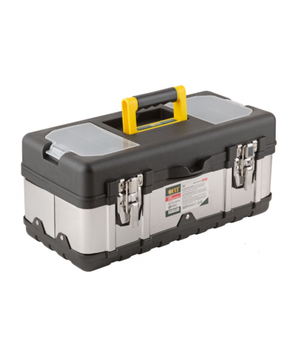 Ящик для инструментов пластиковый 16" (410*215*185мм) замки и стенки нерж.сталь FIT