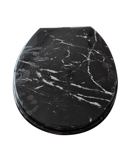Сиденье для унитаза мягкое черный мрамор S-811 TM HOZBAT