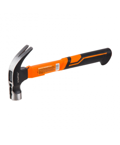 Молоток-гвоздодер 0,56кг с магнитом фиберглас.рукоятка STARTUL PROFI