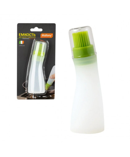 Емкость для масла с кисточкой 4*13см силикон/пластик Mallony Емкость для масла с кисточкой 4*13см силикон/пластик Mallony