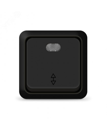 Выключатель UNIVersal ОЛИМП 1-кл. проходной с подсветкой черный ОП 10А 220В