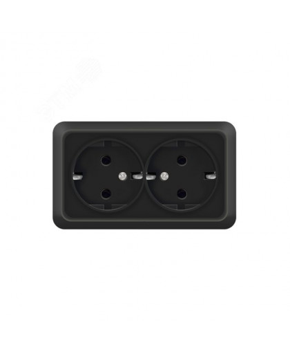 Розетка UNIVersal ОЛИМП 2-местная с/з черный ОП 16А 220В