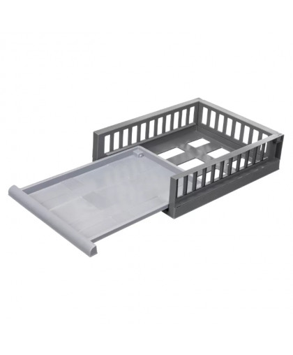 Органайзер с выдвижной полкой на роликах 450*345*180мм серый пластик SMART Органайзер с выдвижной полкой на роликах 450*345*180мм серый пластик SMART