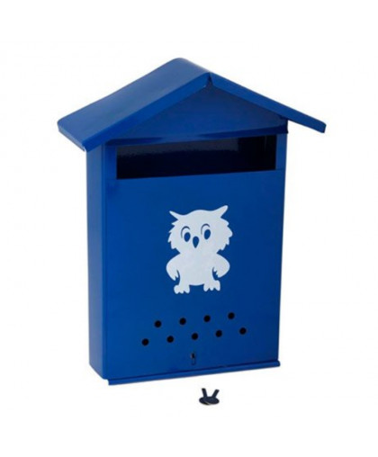Ящик почтовый мет "Домик" синий с замком 350*280*60мм Ящик почтовый мет "Домик" синий с замком 350*280*60мм