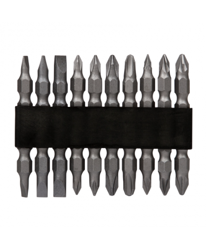 Биты набор 10шт Crv, 65мм, двухсторонние
