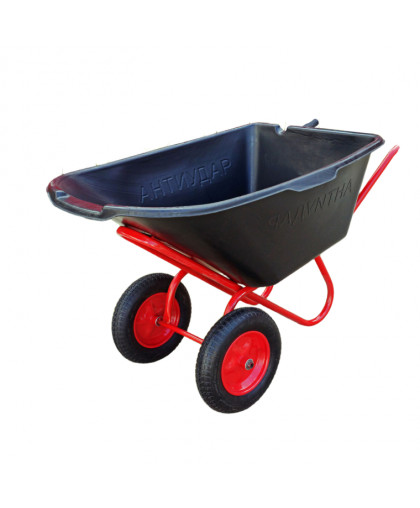 Тачка строительная "ЧИБИС" 2 колесная, 130л/320кг усиленная (2 пневмоколеса, антиудар)