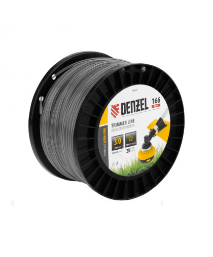 Леска для триммера двухкомпонентная звезда, 3,0мм х 166м, на DIN катушке EXTRA CORD Denzel Леска для триммера двухкомпонентная звезда, 3,0мм х 166м, на DIN катушке EXTRA CORD Denzel