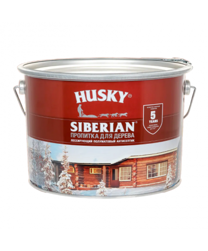 Антисептик HUSKY SIBERIAN полуматовый калужница 9,0л Антисептик HUSKY SIBERIAN полуматовый калужница 9,0л