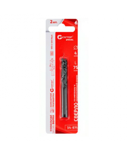 Сверло по металлу 4*75/38мм HSS-G Cutop Special (2шт)