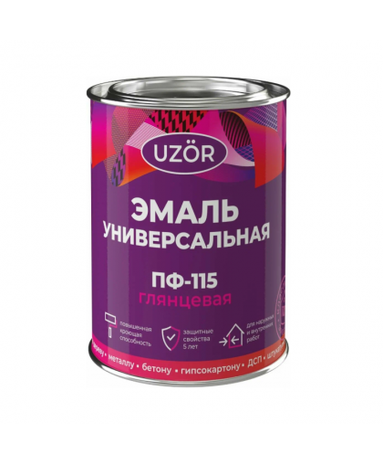 Эмаль ПФ-115 ярко-зеленая 0,8кг УЗОР