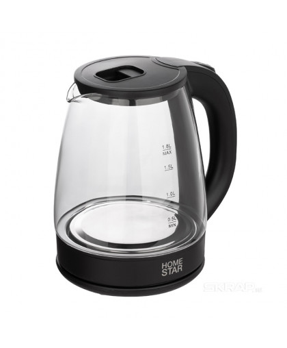 Чайник электрический HS-1099 1,8л, 1,5кВт диск, стекло/черный HOMESTAR Чайник электрический HS-1099 1,8л, 1,5кВт диск, стекло/черный HOMESTAR
