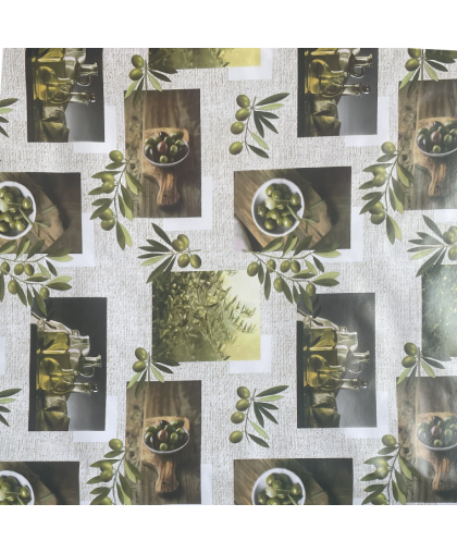 Клеенка " ДЕКОР-ЛЮКС" ТМ ХОЗБАТ 1,4*20м на нетканой основе AS-319 "Олива"