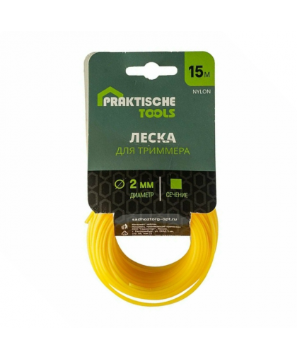 Леска для триммера 2,0мм 15м квадрат PRAKTISCHE TOOLS Леска для триммера 2,0мм 15м квадрат PRAKTISCHE TOOLS